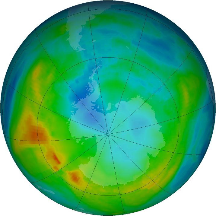 Antarctic ozone map for 06 May 1980